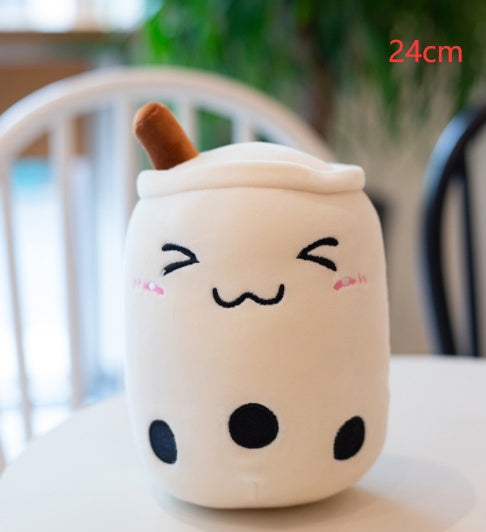 Melixy Boba Buddy Plush – Strawberry Milk Cup