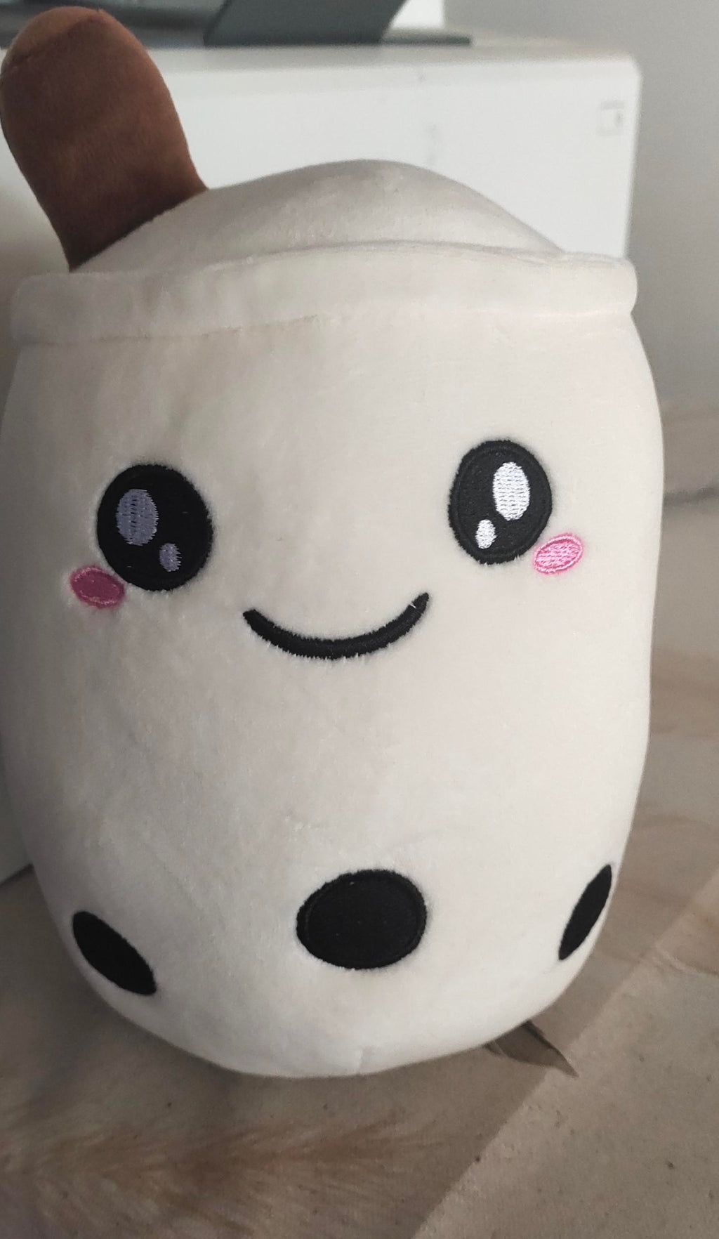 Melixy Boba Buddy Plush – Strawberry Milk Cup