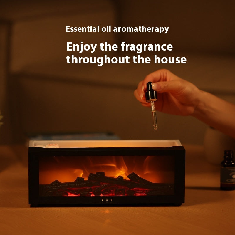 3D Flame Aromatherapy Diffuser – Large Mist Output | Essential Oil Humidifier with Colorful LED Fire Effect