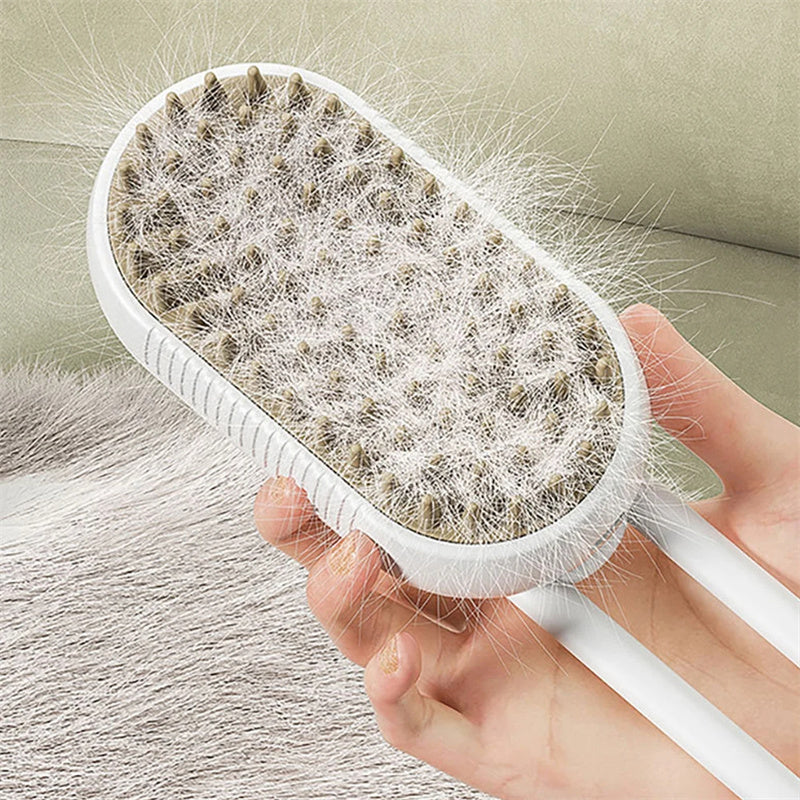 3-in-1 Steamy Pet Grooming Brush – Electric Spray Cat & Dog Comb for De-Shedding, Detangling & Massage